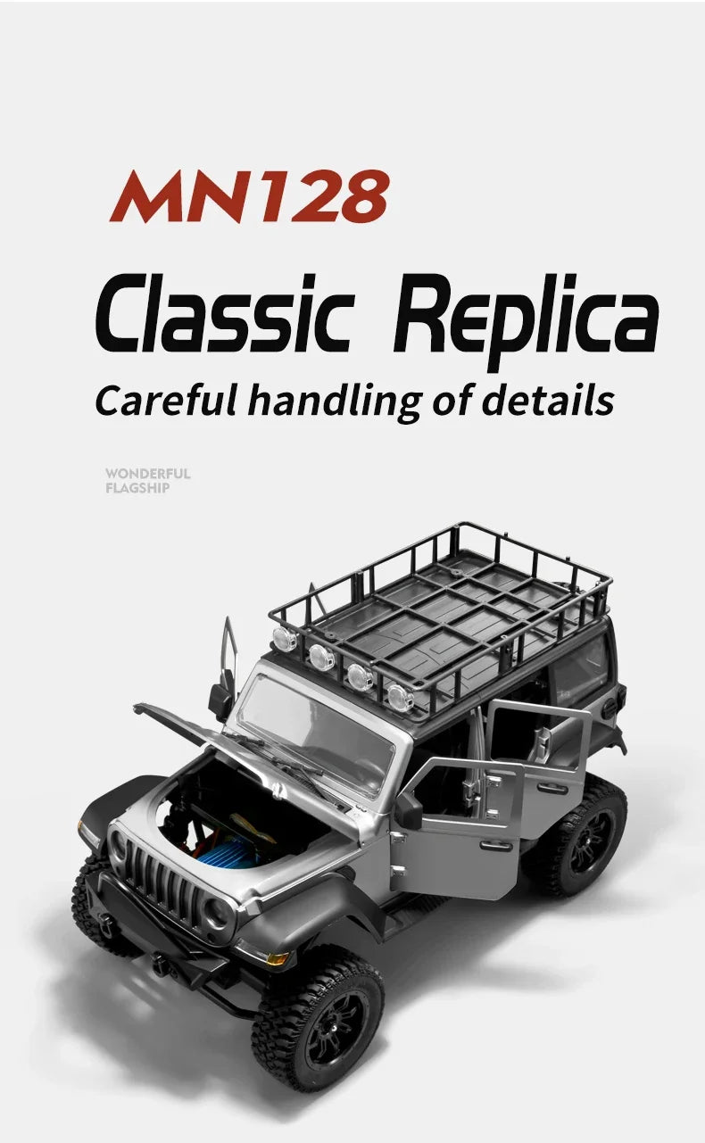 MN MODEL MN128 RC Crawler 4x4 Car 2.4G Climbing Buggy Professional with LED Light Full Scale Remote Control Cars