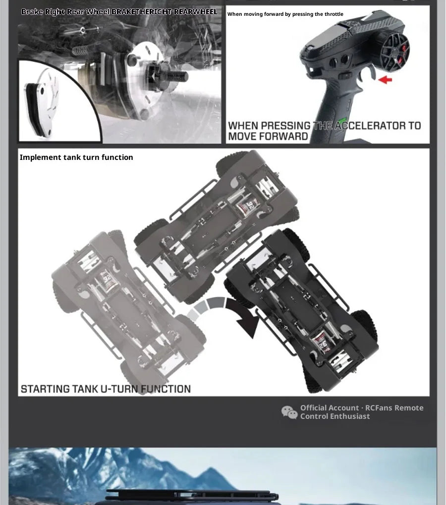 YK4107 Pro Brushless 1/10 Simulation Patrol RC Remote Control Brushless 4WD Differential Lock Climbing Car Off-road Vehicle Gift