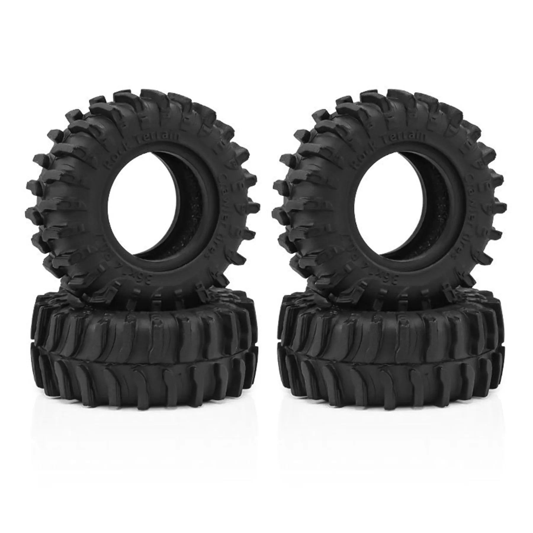 0.7 RC Crawler Tires OD 1.57'' 1/30 Soft Rubber All Terrain Tyres Beadlock Wheels Rims for 1:30 1/32 Rock Mud Car Axial SCX30