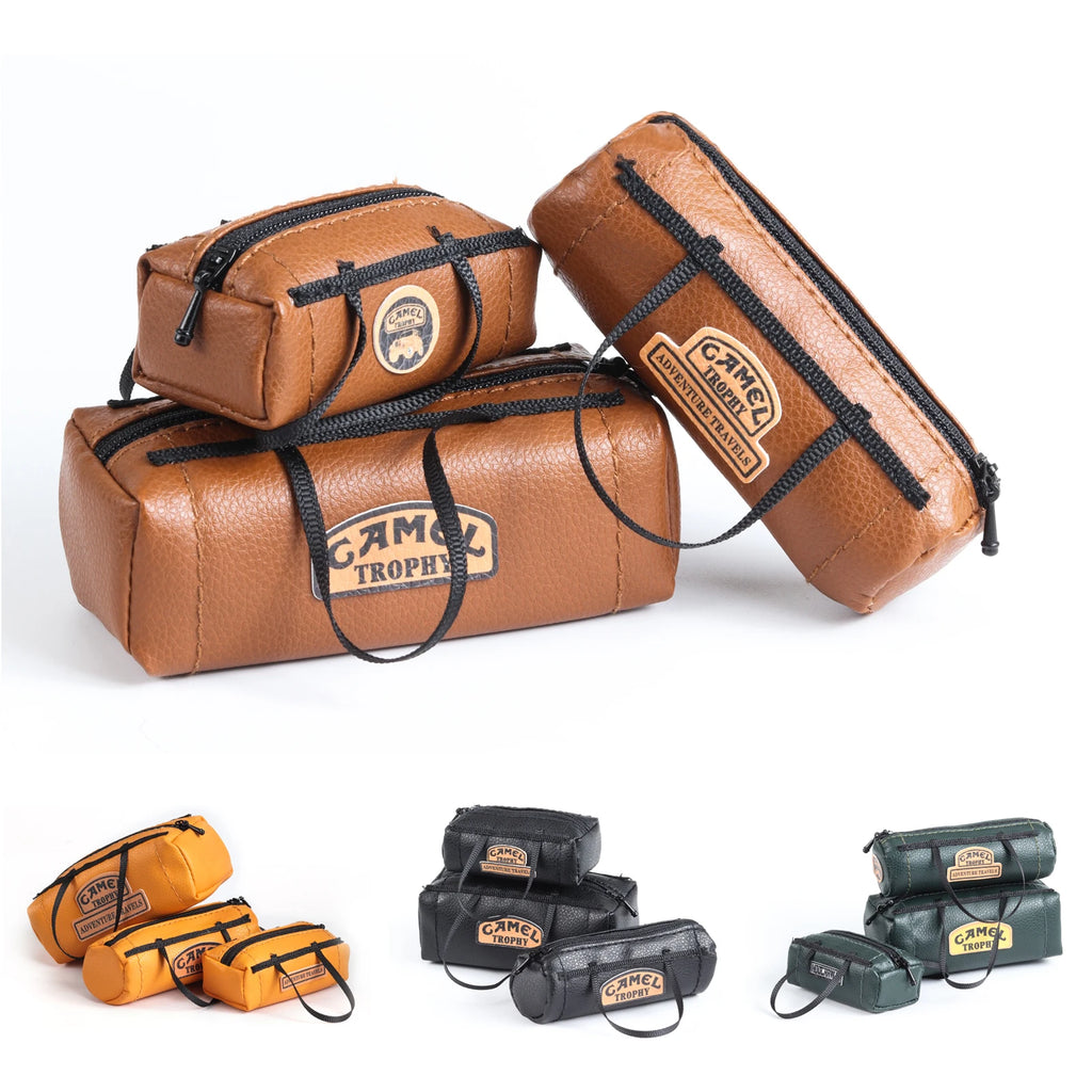 RC Simulated Leather Bag Scale Decoration Luggage Replica Roof Bags for 1/8 1/10 1/16 1/RC Crawler SCX10 TRX4 TRX4M WPL