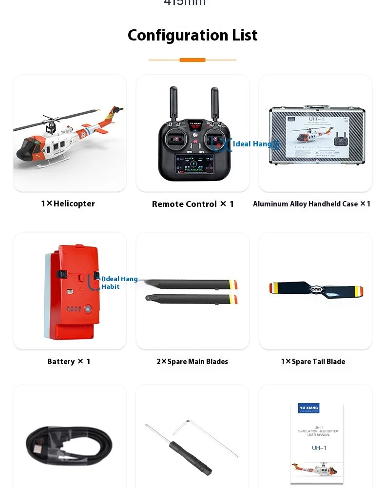 Yuxiang F07s Huey F02s Flying Wolf Armed 1/34 Remote Control Helicopter Gps Positioning Tof Height Control Brushless Motor