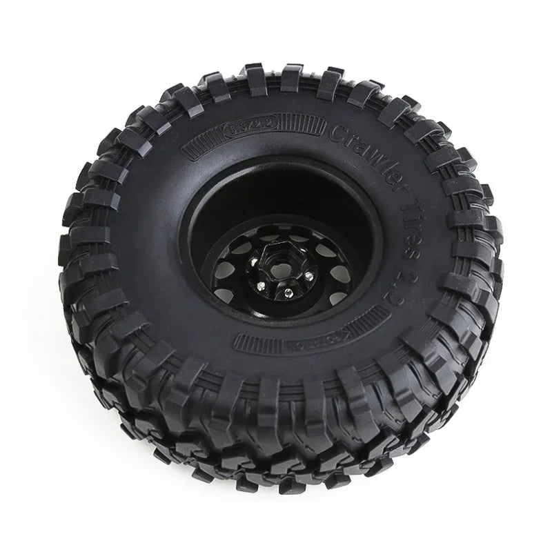 130mm Metal 2.2" Beadlock Wheel Rim Tire Set for 1/10 RC Crawler Car Axial SCX10 Wraith RR10 Capra Traxxas TRX4 YK4082 YK4083