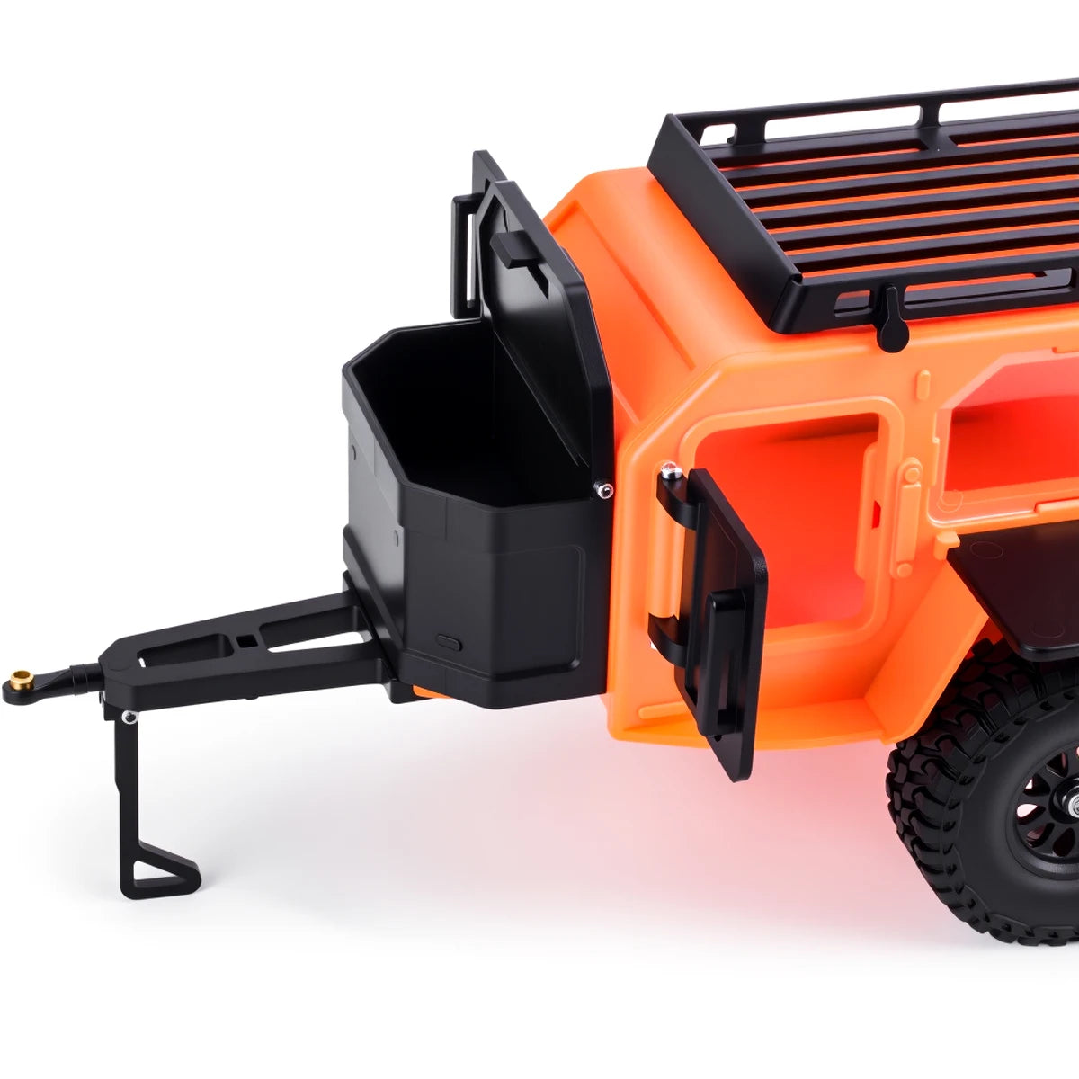 Plastic Off-Road Camping Trailer Motorhome RV Trailers with Stickers for 1/18 1/24 RC Crawler TRX4M SCX24 Decorative Parts