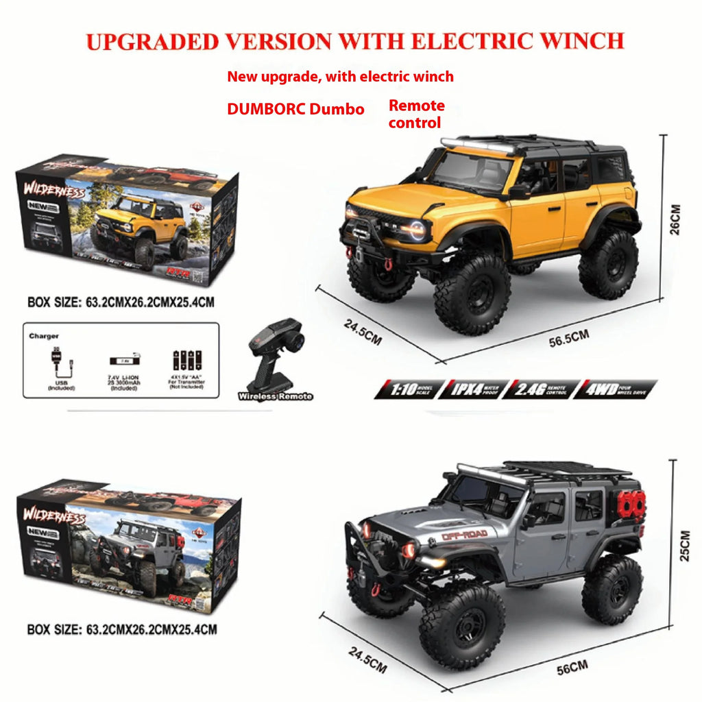 NEW Upgrades 2025 HB R001 Bronco with electric winch 1/10 4WD Remote Control Off-road Vehicle Electric Model RC Climbing