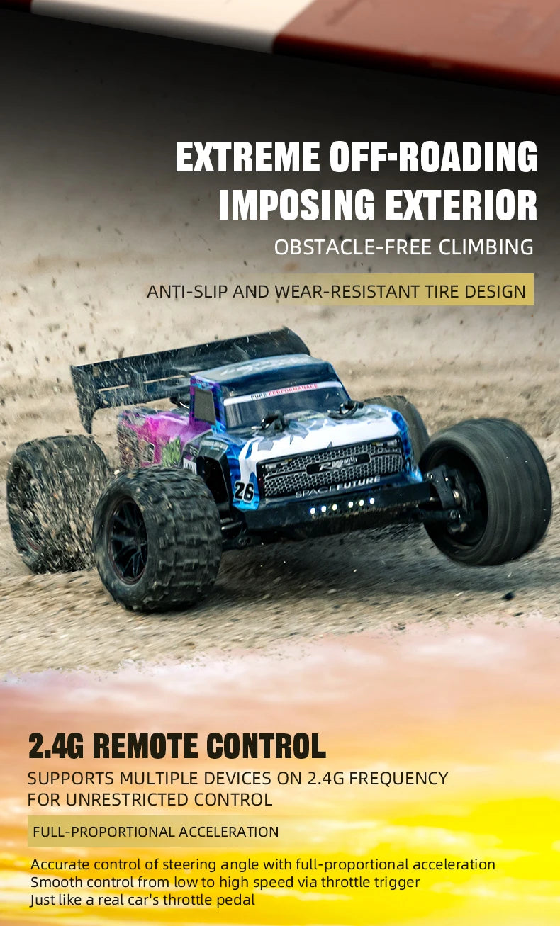 90KM/H High Speed Brushless Four-Wheel Drive Remote Control Car Off-road Vehicle RC Drift Racing With Lights RC Car Adult Toys