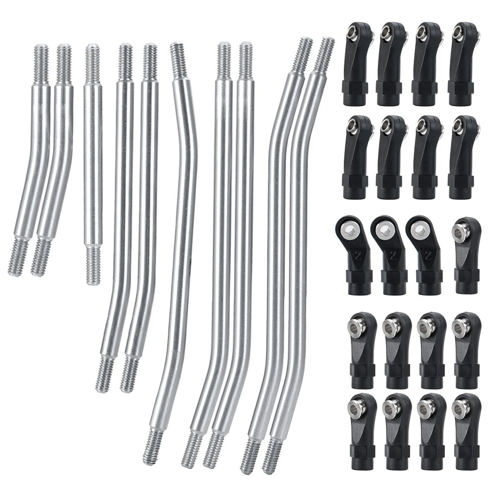 YEAHRUN Metal Links Suspension Linkage with Plastic Rod End for Axial SCX10 II Wraith TRX4 1/10 RC Crawler Car Parts