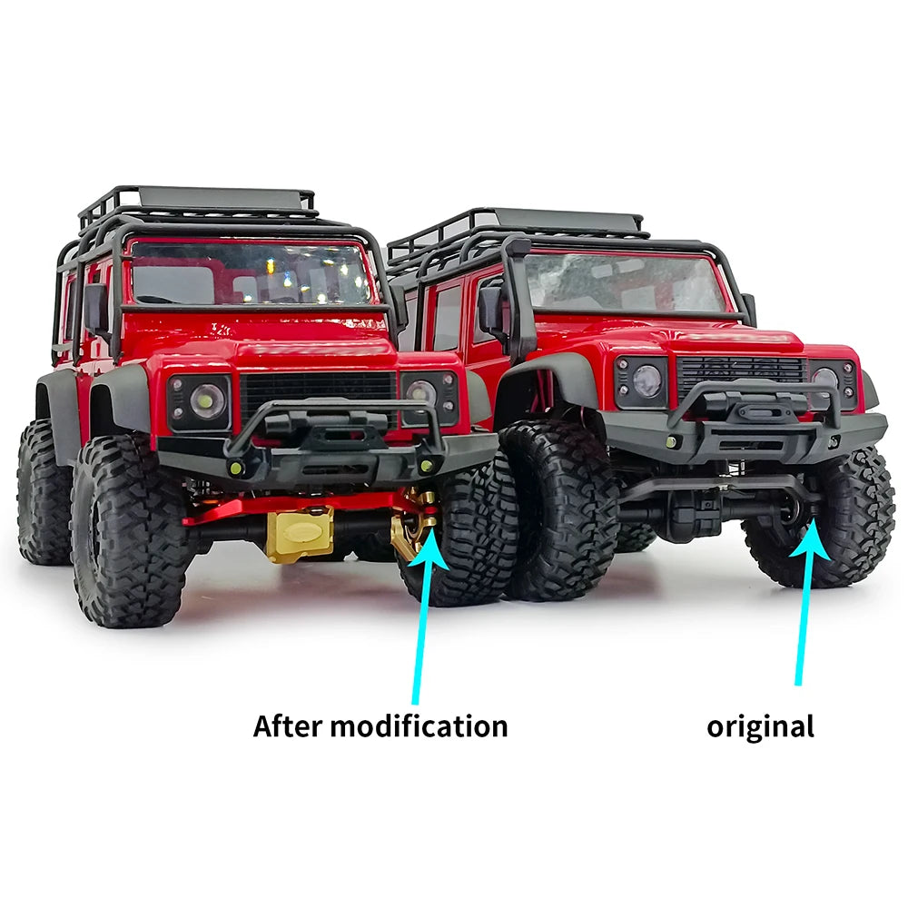 AXSPEED Brass Counterweight Caster Blocks Steering Knuckle Diff Cover Chassis Links for 1/18 TRX4M Bronco Defender Parts