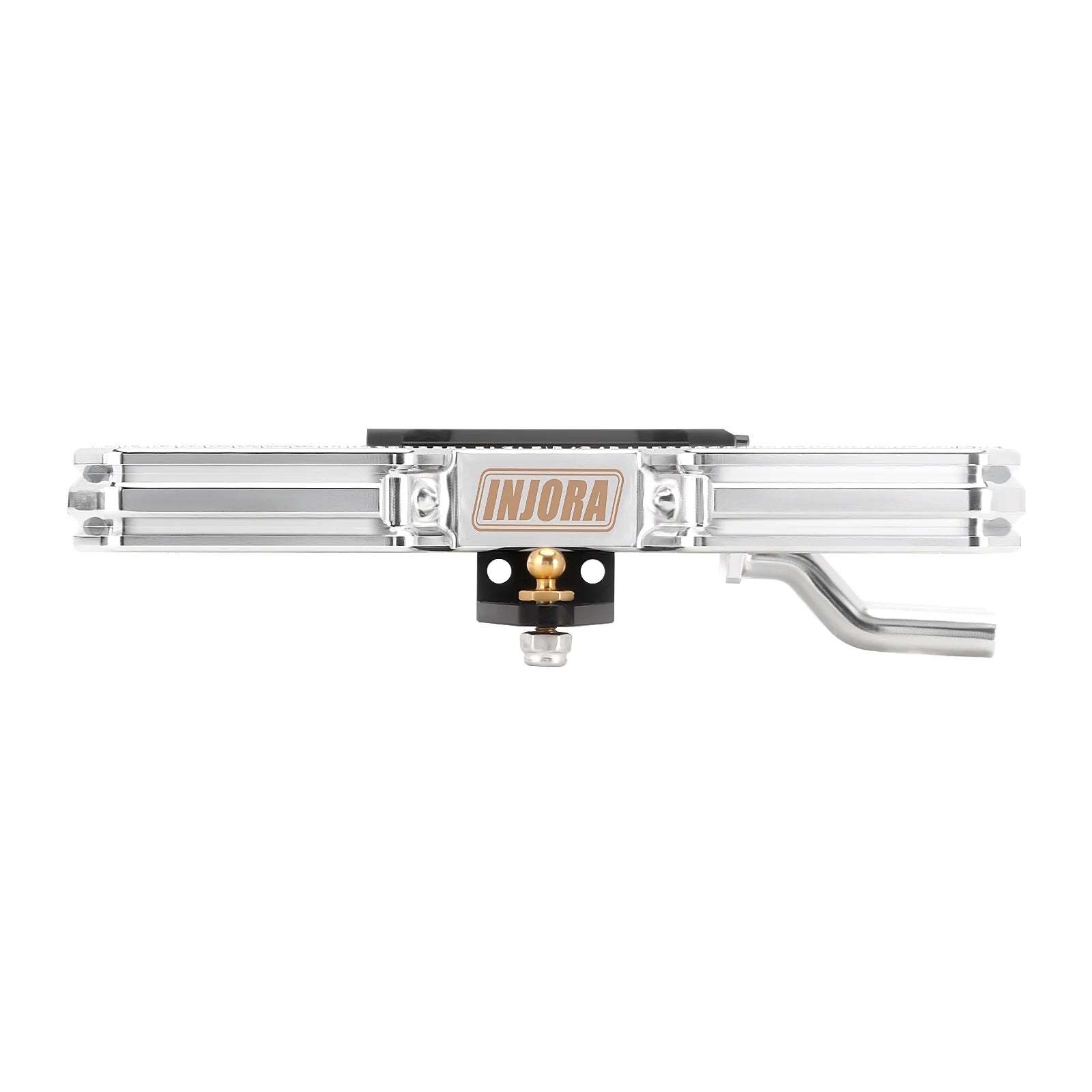 INJORA CNC Aluminum Front Rear Bumper with Dual Exhaust for 1/18 RC Crawler TRX4M High Trail F150 Upgrade (4M-95)