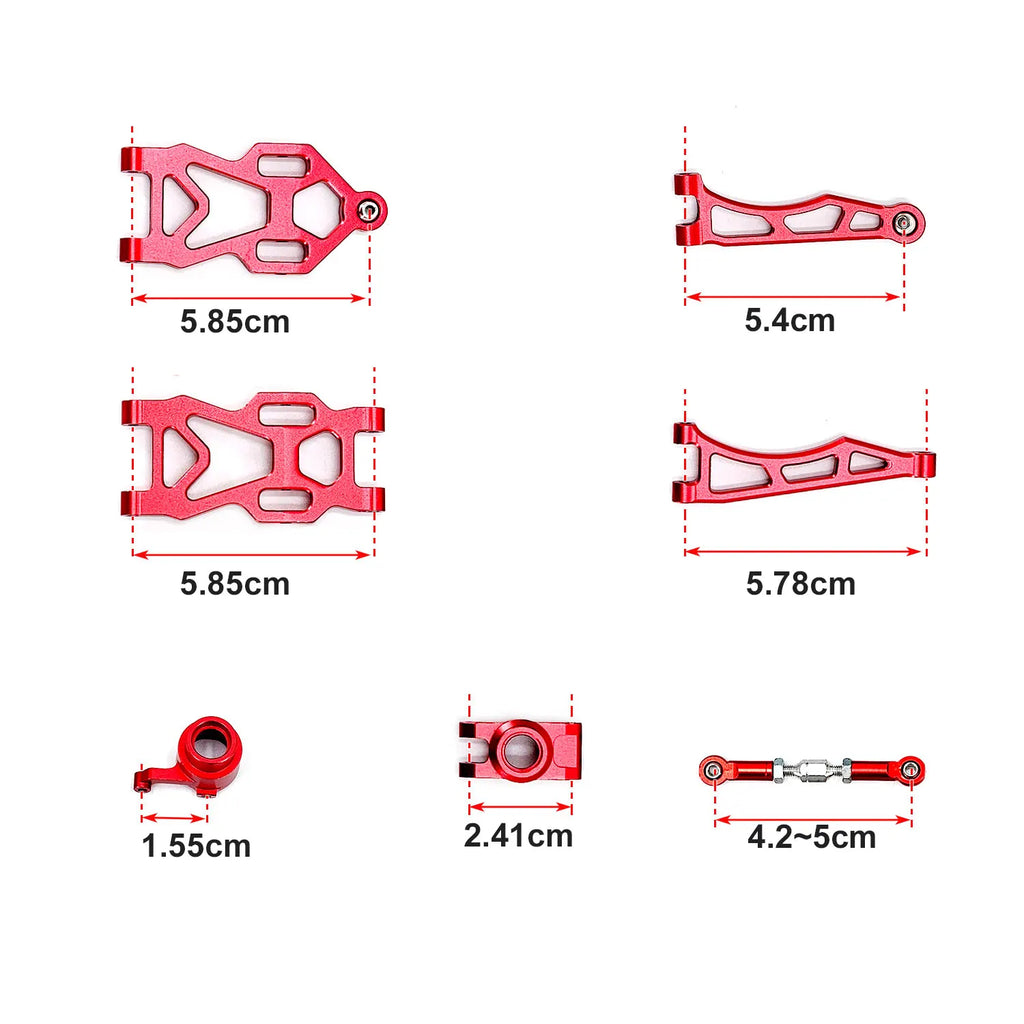 Aluminum Alloy Suspension Arm Wheel Seat Steering Cup Set Upgrade Metal Parts Accessories For SCY RC Car 16101 16102Pro 16103