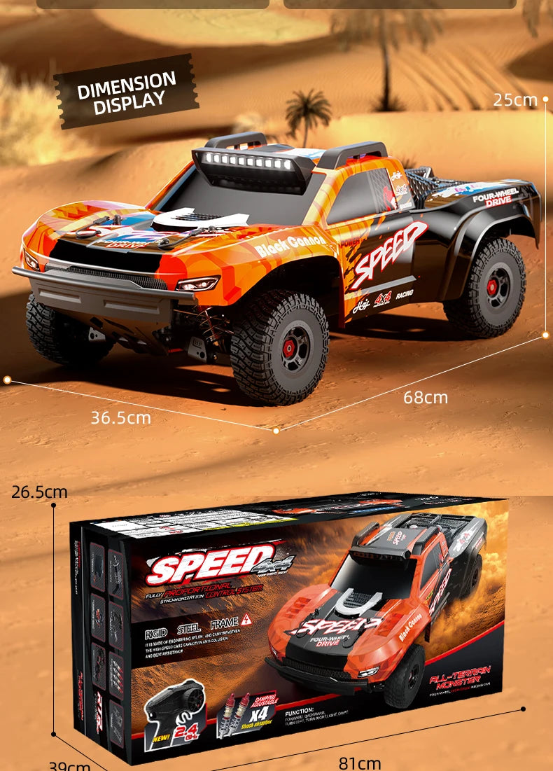 JJRC C8822 1/8 remote control car with four-wheel drive, full-scale racing cars without brushes, high-speed off-road toy vehicle