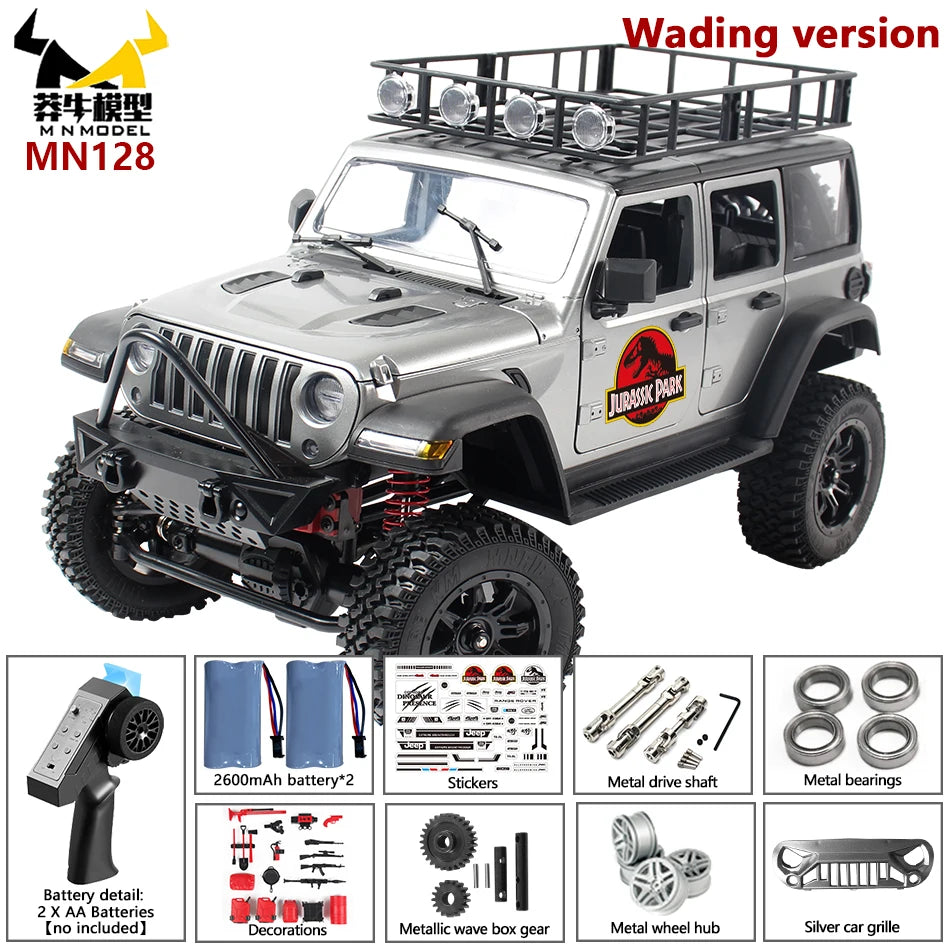 MN MODEL MN128 RC Crawler 4x4 Car 2.4G Climbing Buggy Professional with LED Light Full Scale Remote Control Cars