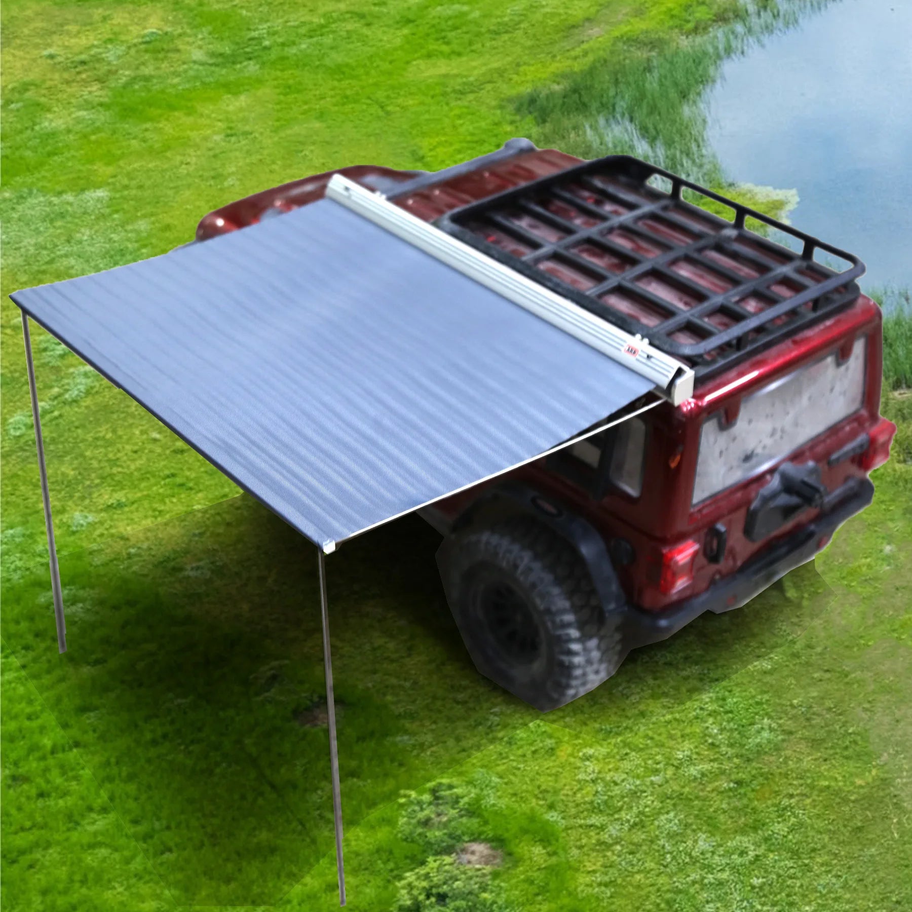 RC Crawler Roof Tent for LeiLuo MK07 Croboll 1/7 1/8 Scalerc Traxxas TRX4 Axial SCX10 Metal Side Awning Silver Black