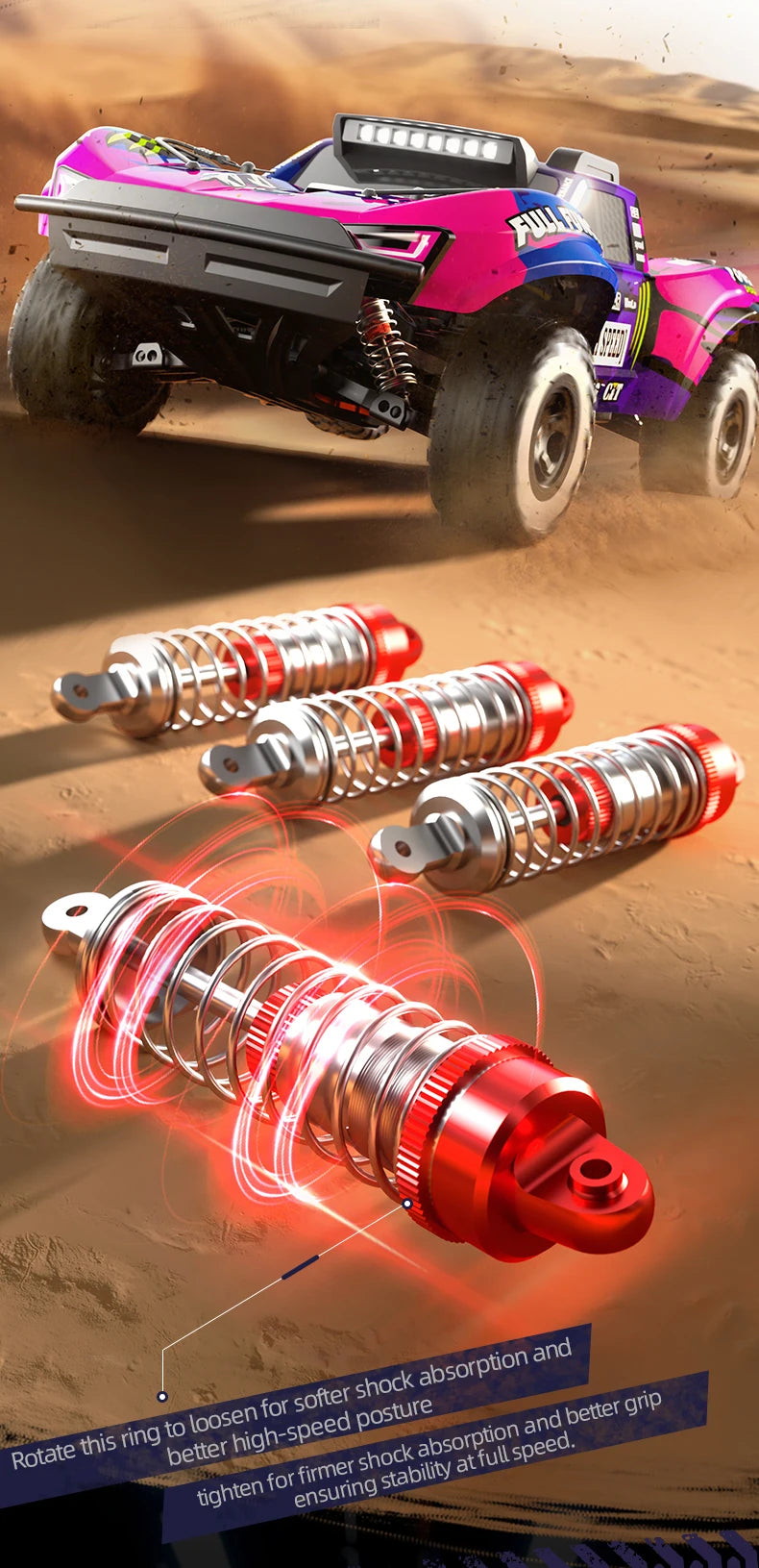C8826 1:10  High-Speed Brushless 4WD Off-Road RC Car with Hydraulic Suspension Premium Remote Control Vehicle for Kids Adults