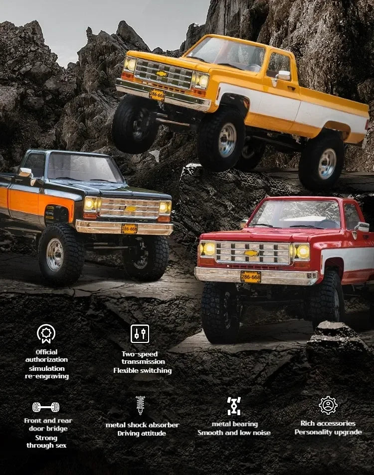 FMS FCX18 1:18 Chevrolet K10 Pickup Truck Officially Authorized Classic Retro Off-road Climbing RC Car Model RTR