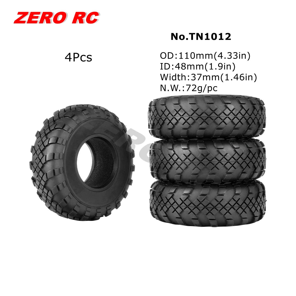 RC TRUCK 1.9" Rock Crawler Tires 90-117mm Tyre For 1/10 Off Road AXIAL SCX10 II III CAPRA TRAXXAS TRX-4 RGT MST RC4WD D90 WHEEL