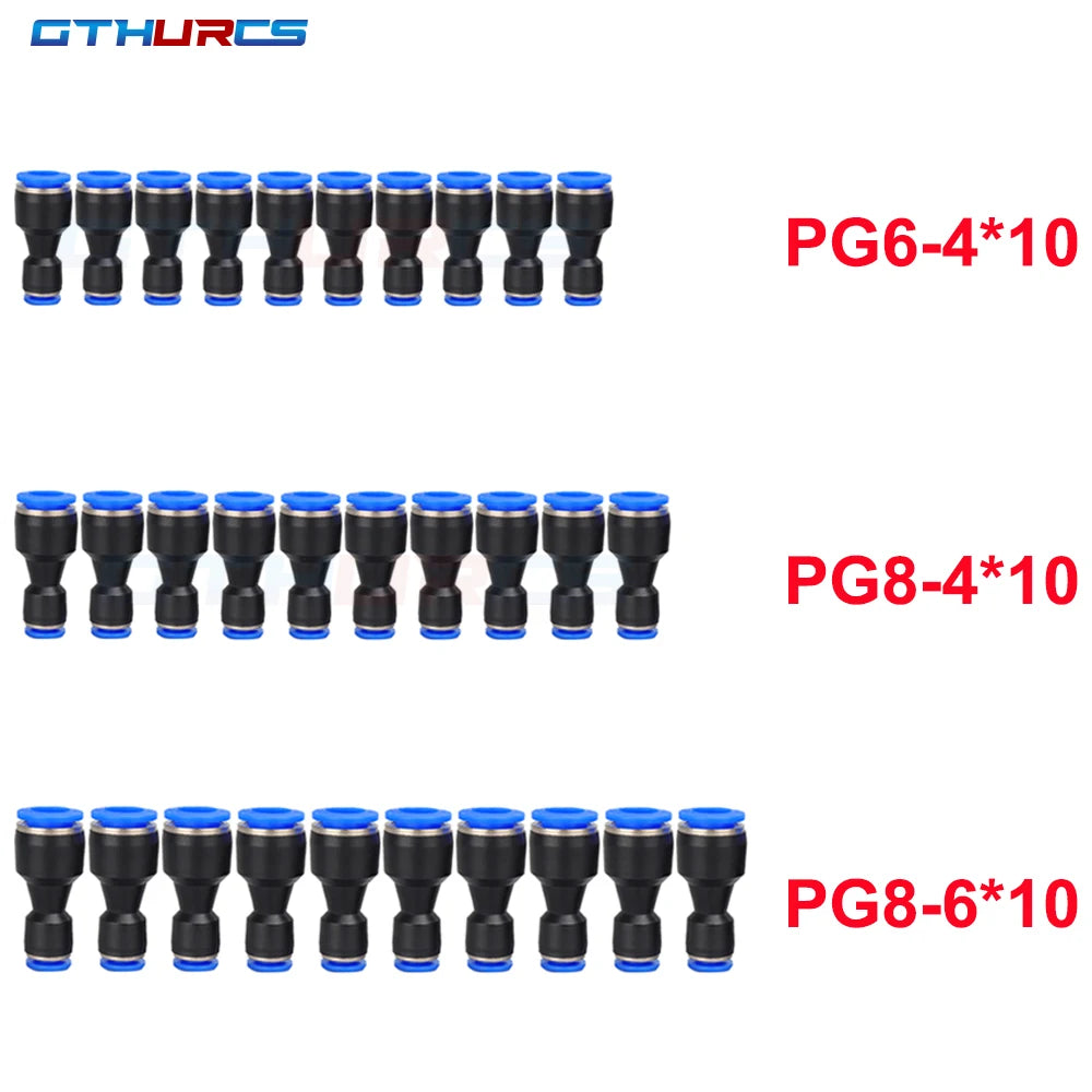 30/40/50/60/70pcs Pneumatic Fitting Straight Push Plastic Connector 6/8/10/12mm Trachea Connector PU  Air Hose Tube