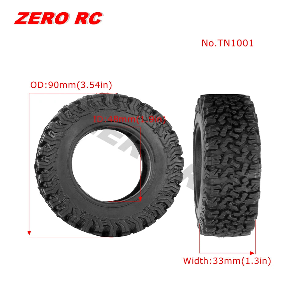 RC TRUCK 1.9" Rock Crawler Tires 90-117mm Tyre For 1/10 Off Road AXIAL SCX10 II III CAPRA TRAXXAS TRX-4 RGT MST RC4WD D90 WHEEL