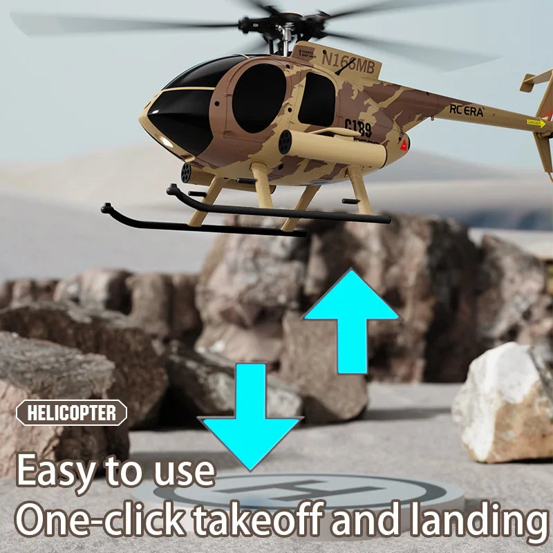 MD500 C189 Remote Control Helicopter Aircraft Add Optical Flow Positioning 6-Axis Gyro Dual Brushless Motors RC Heli for Adults