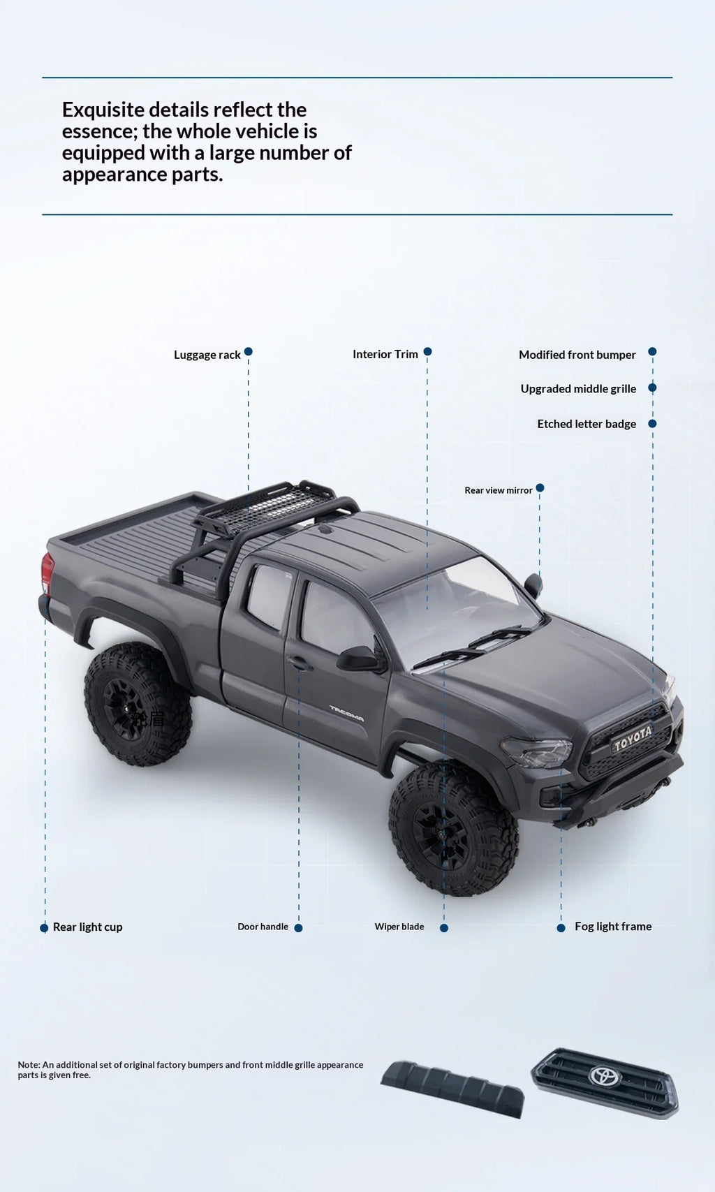 FMS 1/24 full-scale simulation model of  TACOMA remote control car RC ABS shell two-speed remote control toy car