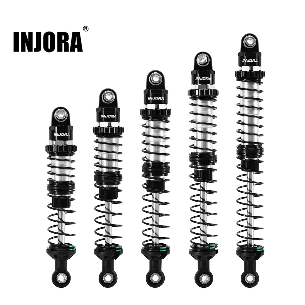 INJORA DRX Dual-Rate Spring Oil Shocks for 1/10 RC Crawlers, 80mm / 90mm / 100mm / 110mm / 120mm