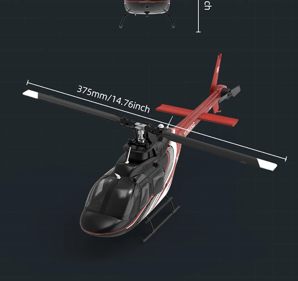 Original YUXIANG 2.4G 6CH Aileronless Bell-206 Helicopter Brushless Motor 6-Axis Gyro 120M Toys