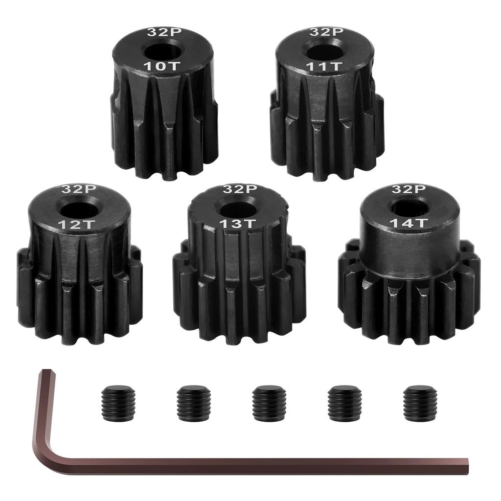 Steel Hardened 48P/32P Pinion Gears 13T 14T 15T 16T 17T 3.175mm Shaft for Traxxas Arrma HSP HPI AXIAL Tamiya Losi 1/10 RC Car