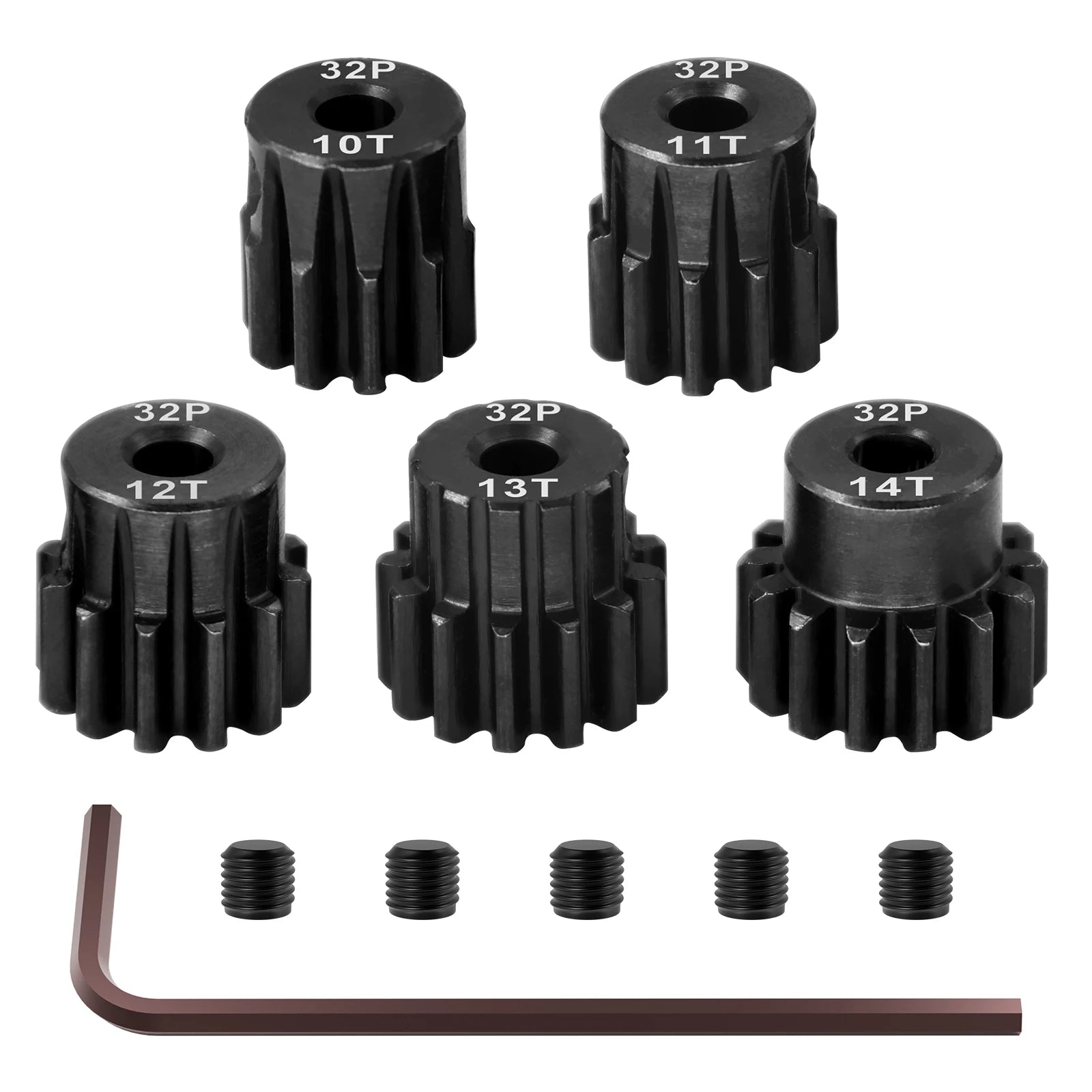 Steel Hardened 48P/32P Pinion Gears 13T 14T 15T 16T 17T 3.175mm Shaft for Traxxas Arrma HSP HPI AXIAL Tamiya Losi 1/10 RC Car