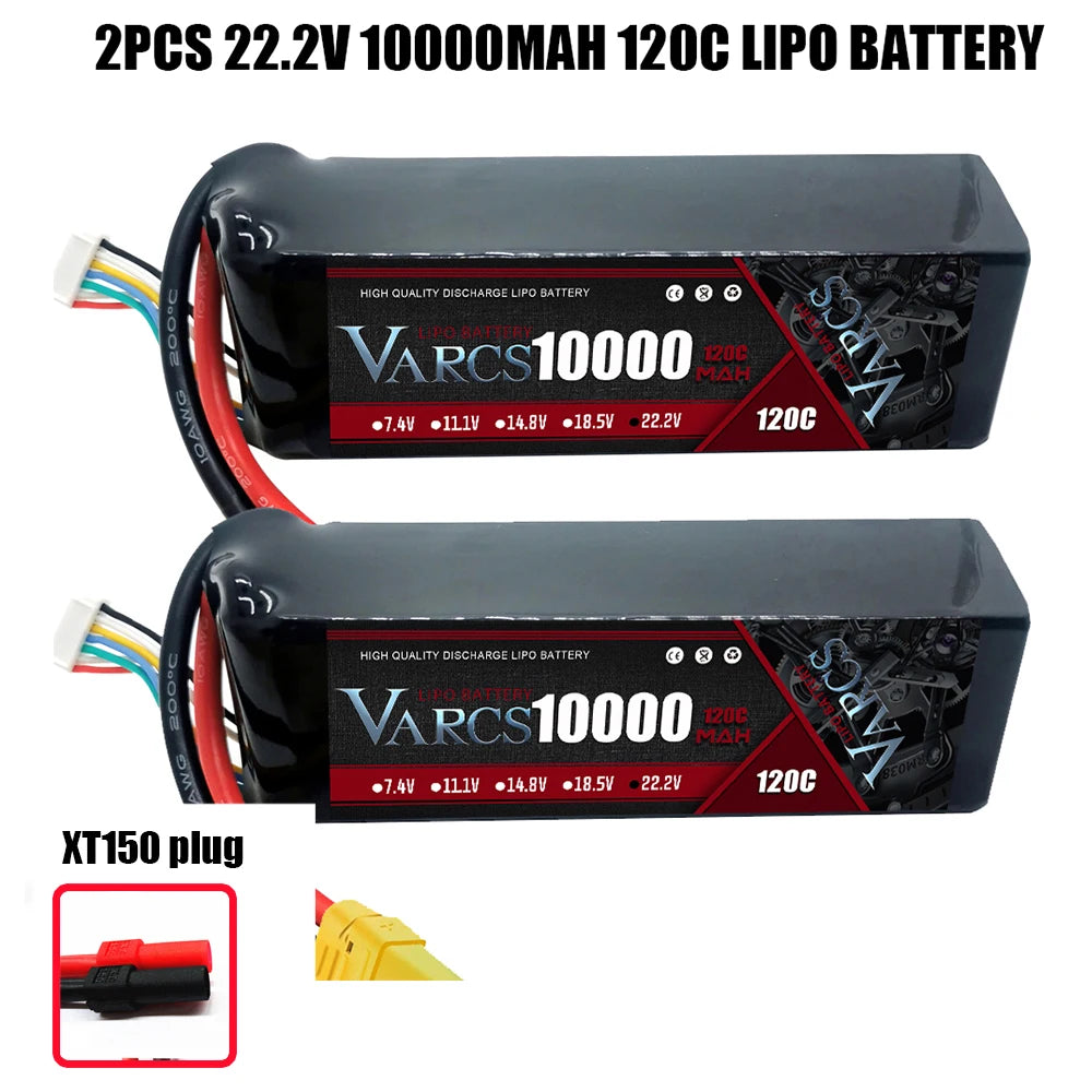 2PCS VARCS 7.4V 7.6V 11.4V 11.1V 15.2V 14.8V 22.2V 2S 3S 4S 6S 5200Mah 6300Mah 6500mAh 6200mAh 6750mAh 8000mAh 7000mAh 10000mah