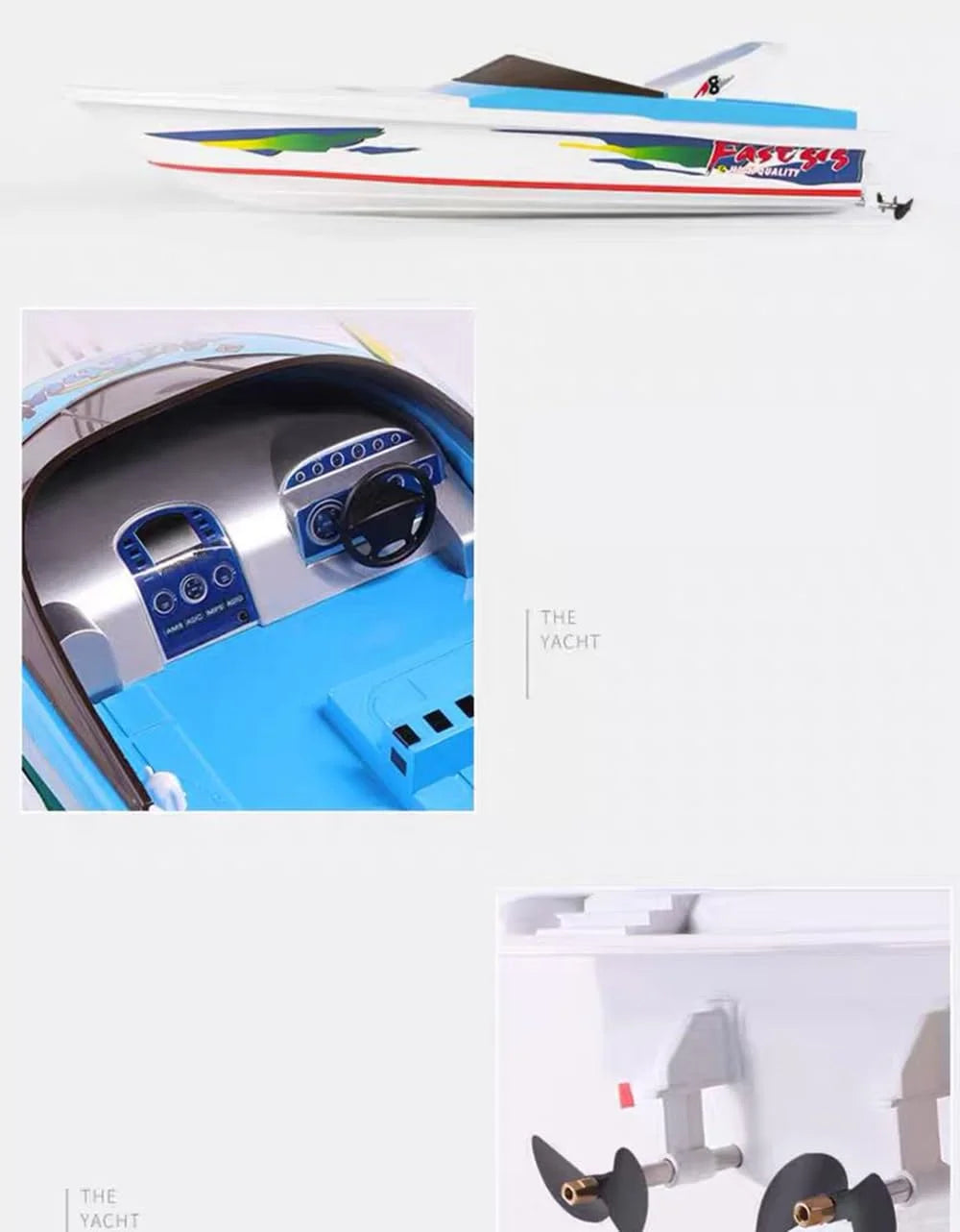 Super large remote control yacht 2.4G remote control ship model driven by two motors 70CM (27.5 inches) large hull outdoor lakes