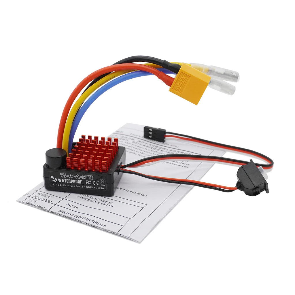 YSIDO 540 Combo Brushed Motor 55T 45T 35T 60A ESC for 1/10 Off-Road Rock Crawler Climbing RC Car Traxxas TRX4 Axial SCX10