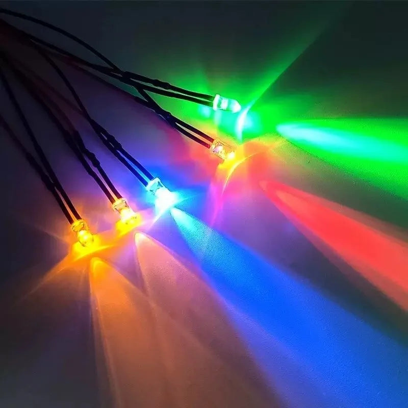 10Pcs 3mm 5mm LED Light 3V-12V Red Green Blue White Multicolor Pilot lamp For RC Crawler Car Traxxas TRX4 Axial Toy Parts