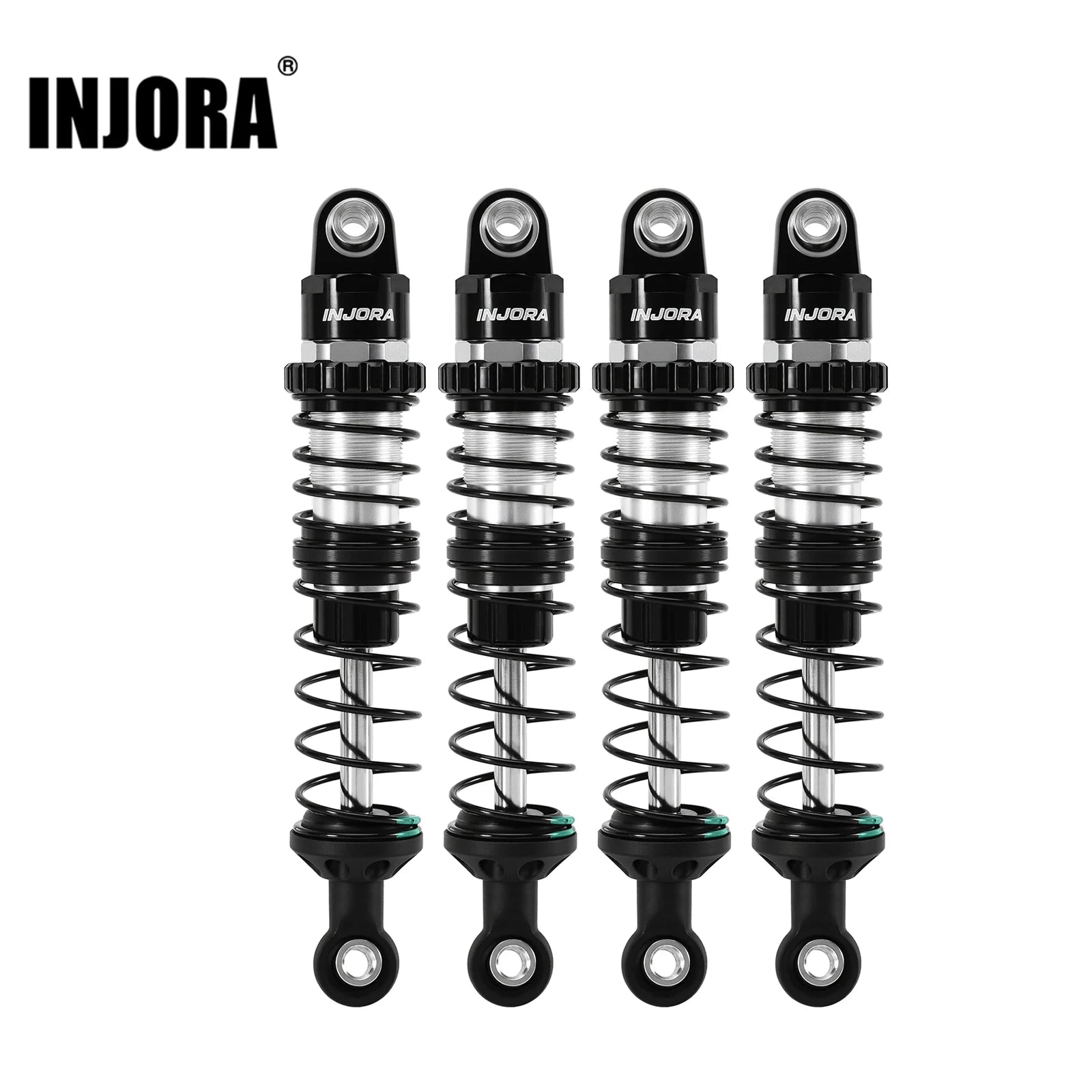 INJORA DRX Dual-Rate Spring Oil Shocks for 1/10 RC Crawlers, 80mm / 90mm / 100mm / 110mm / 120mm