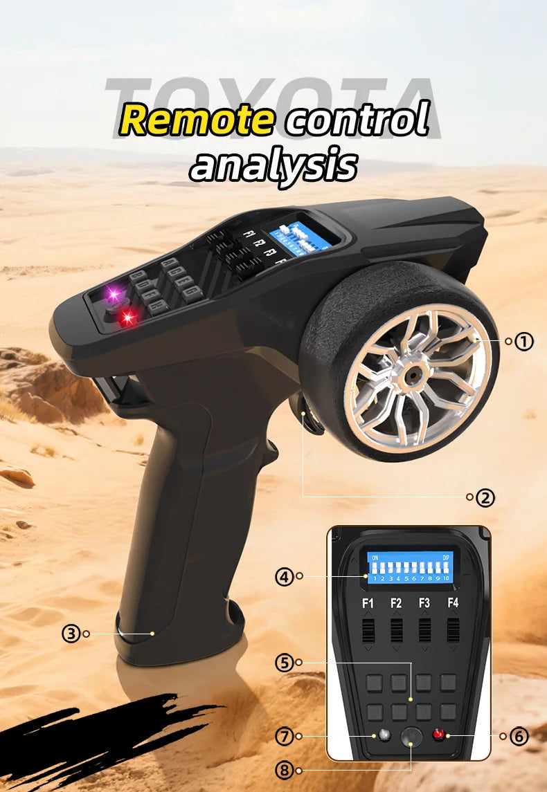 JJRC HG4 1/18 2.4G 4WD RC Car Rock Crawler LED Light Simulated Sound Off-Road Climbing Truck RTR Full Proportional Models Toys