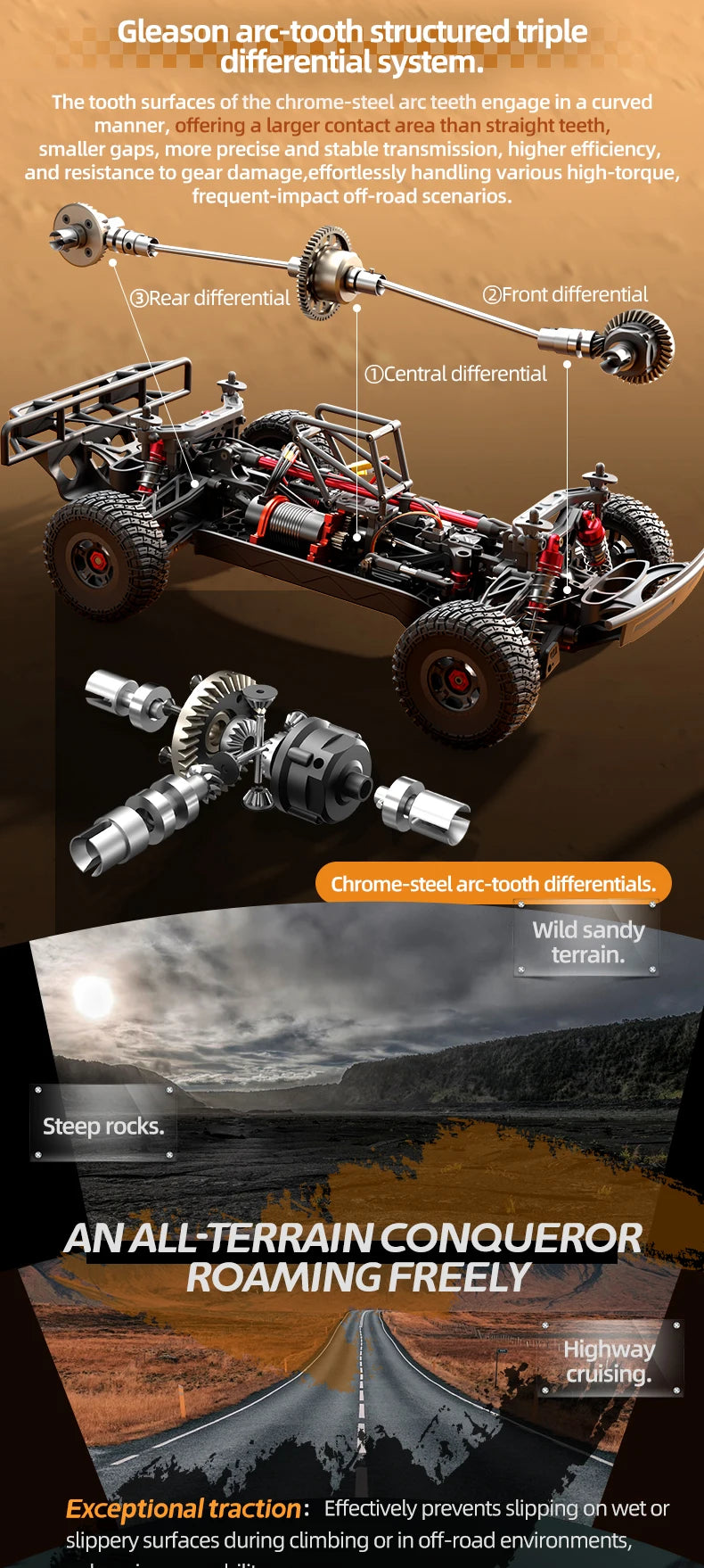JJRC C8822 1/8 remote control car with four-wheel drive, full-scale racing cars without brushes, high-speed off-road toy vehicle