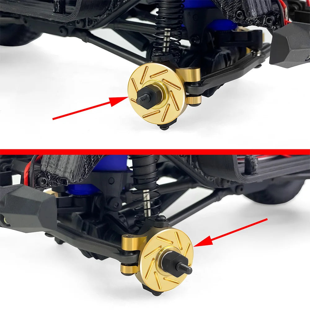 AXSPEED Brass Counterweight Caster Blocks Steering Knuckle Diff Cover Chassis Links for 1/18 TRX4M Bronco Defender Parts