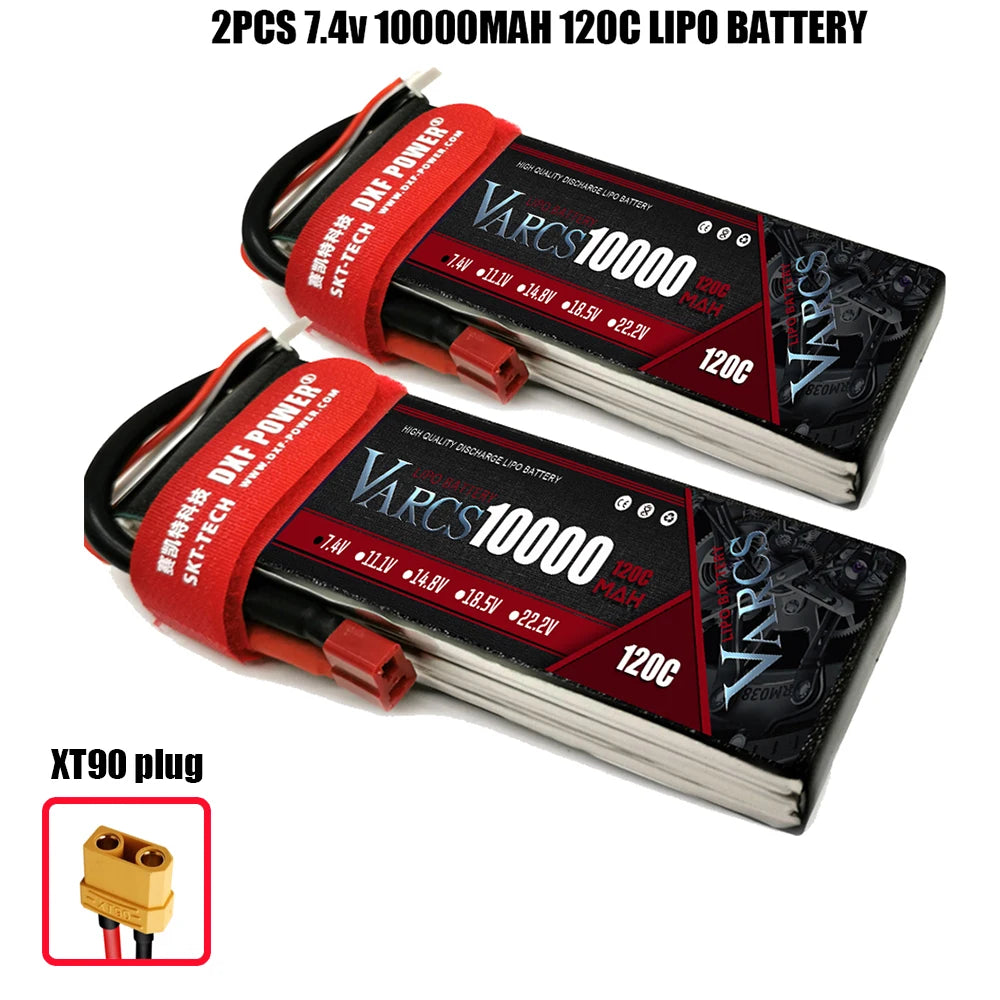 2PCS VARCS 7.4V 7.6V 11.4V 11.1V 15.2V 14.8V 22.2V 2S 3S 4S 6S 5200Mah 6300Mah 6500mAh 6200mAh 6750mAh 8000mAh 7000mAh 10000mah