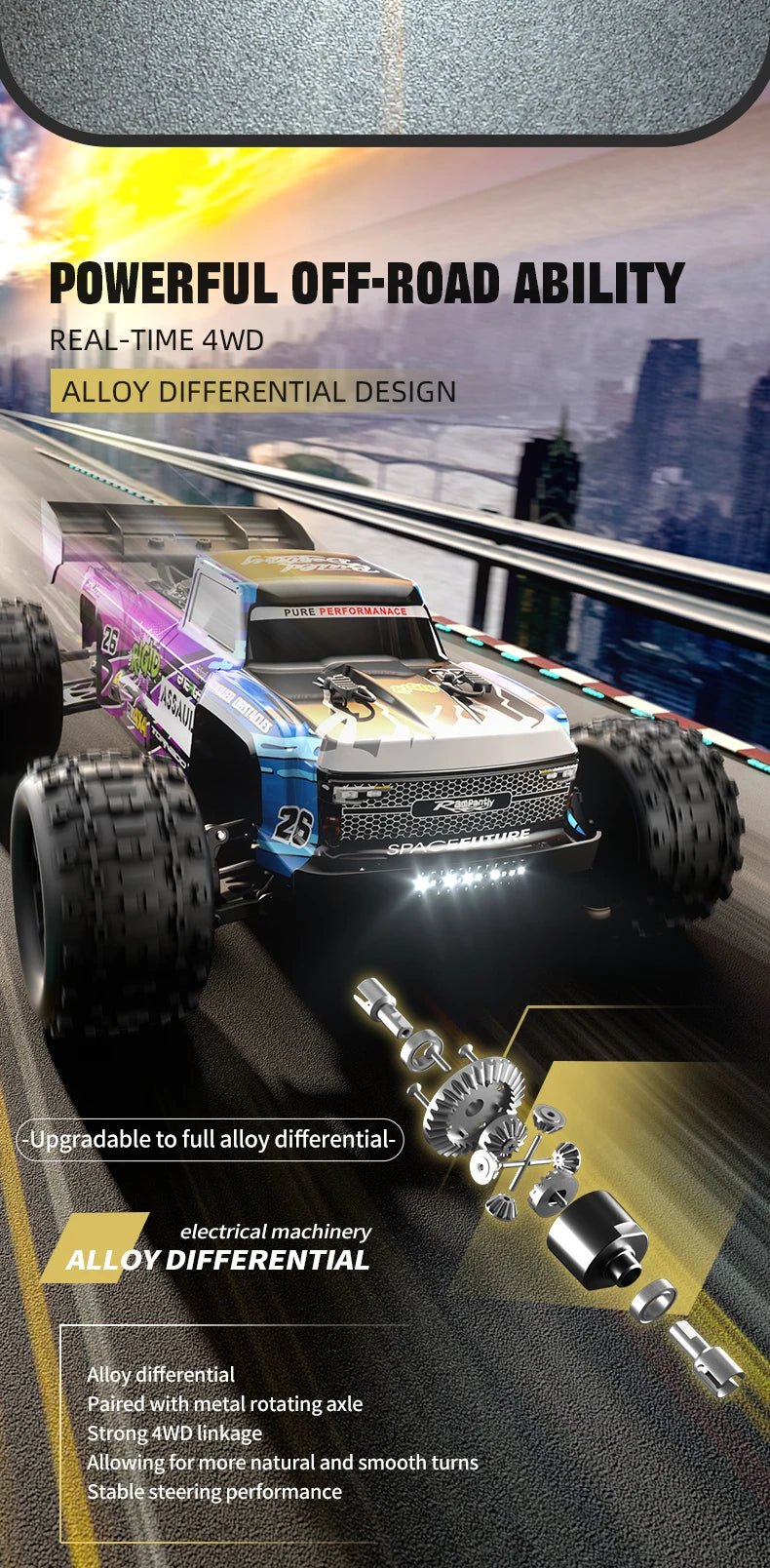 90KM/H High Speed Brushless Four-Wheel Drive Remote Control Car Off-road Vehicle RC Drift Racing With Lights RC Car Adult Toys