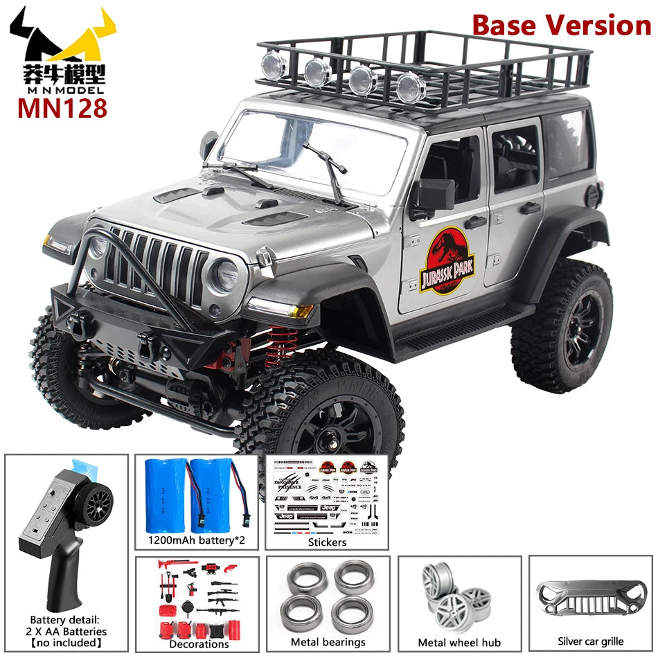 MN MODEL MN128 RC Crawler 4x4 Car 2.4G Climbing Buggy Professional with LED Light Full Scale Remote Control Cars