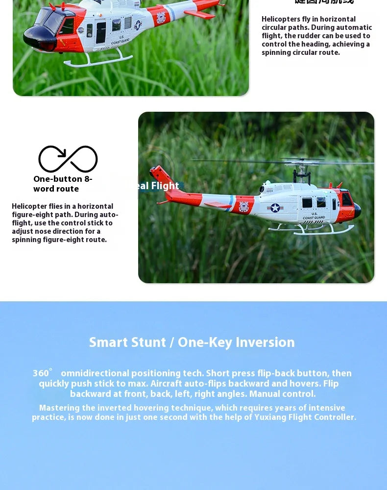 Yuxiang F07s Huey F02s Flying Wolf Armed 1/34 Remote Control Helicopter Gps Positioning Tof Height Control Brushless Motor