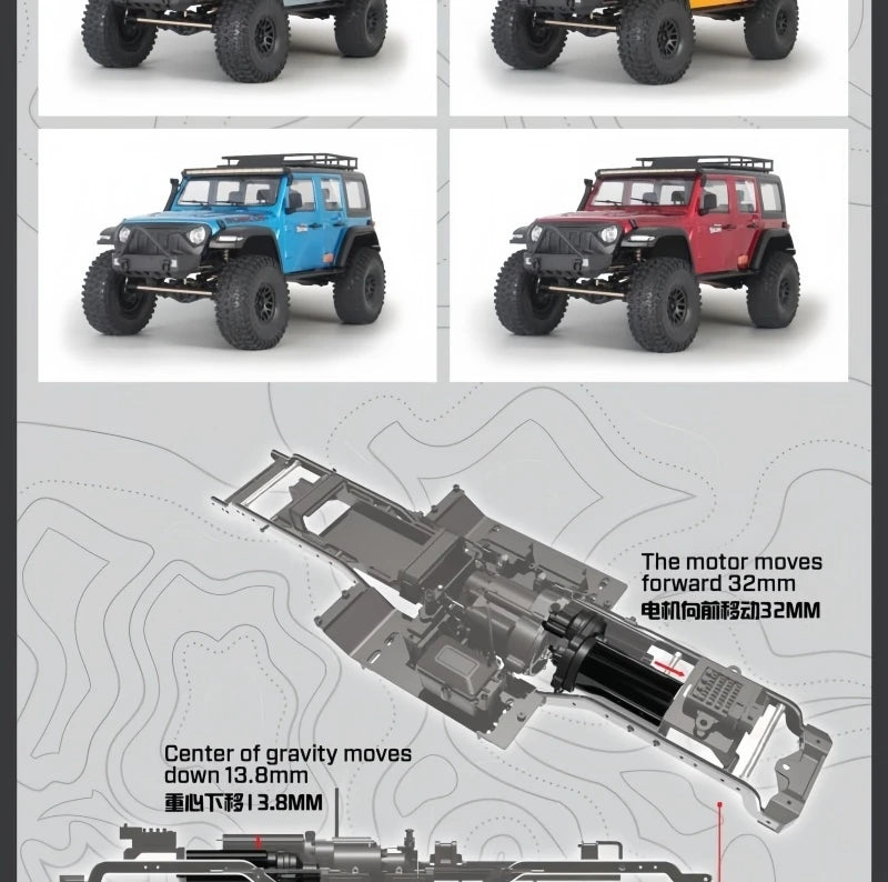 YK4082 V3 Professional RC Remote Control Car 1/8 Climbing Car Four-Wheel Drive Differential Lock Shift Off-Road Vehicle YK4082