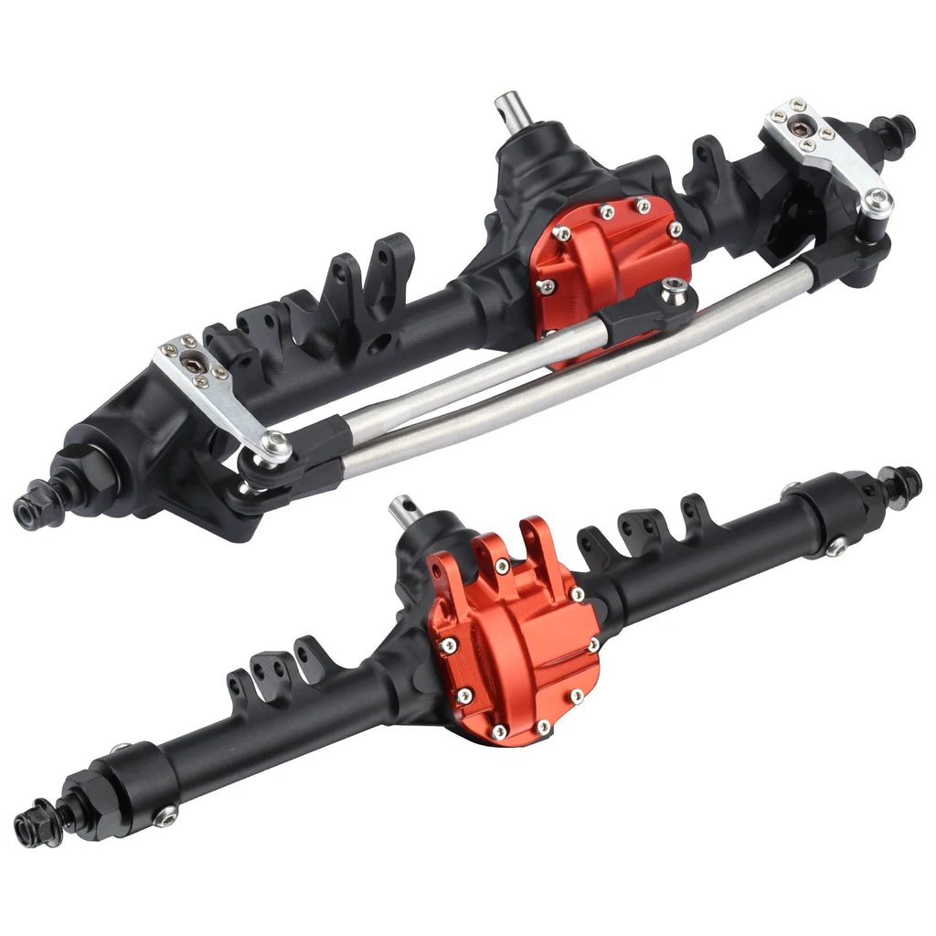 Machined Aluminum One Piece Construction Offset Straight Axle Set for 1/10 RC Crawler Axial SCX10 II VS4-10 Rock Trucks Parts