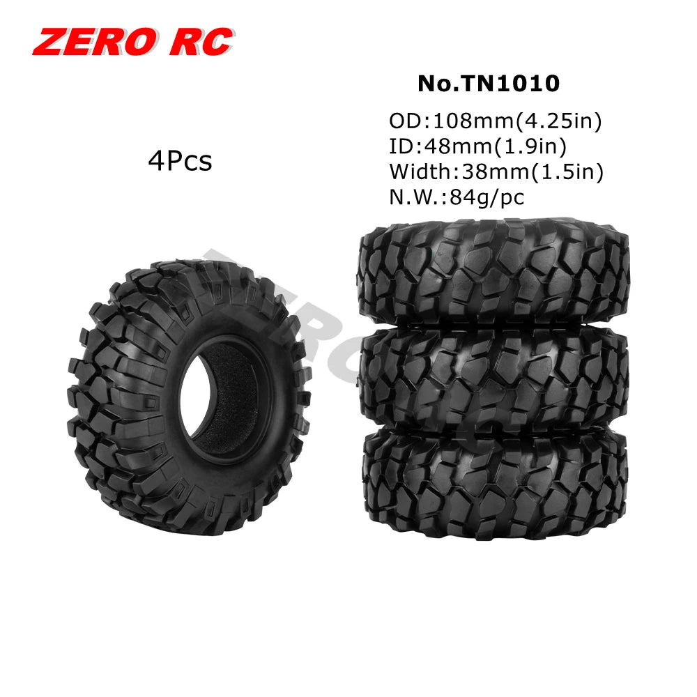 RC TRUCK 1.9" Rock Crawler Tires 90-117mm Tyre For 1/10 Off Road AXIAL SCX10 II III CAPRA TRAXXAS TRX-4 RGT MST RC4WD D90 WHEEL