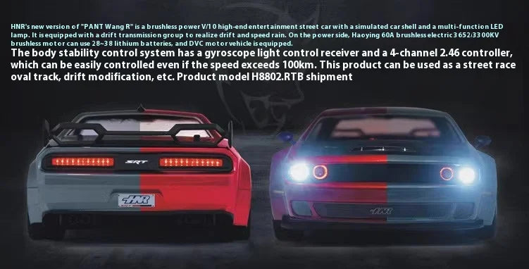 HNR H9802 4X4 4WD RTR 2.4GHz Brushless 1/10 RC Simulation Electric Remote Control Model Car Racing Drift Vehicle Without Battery