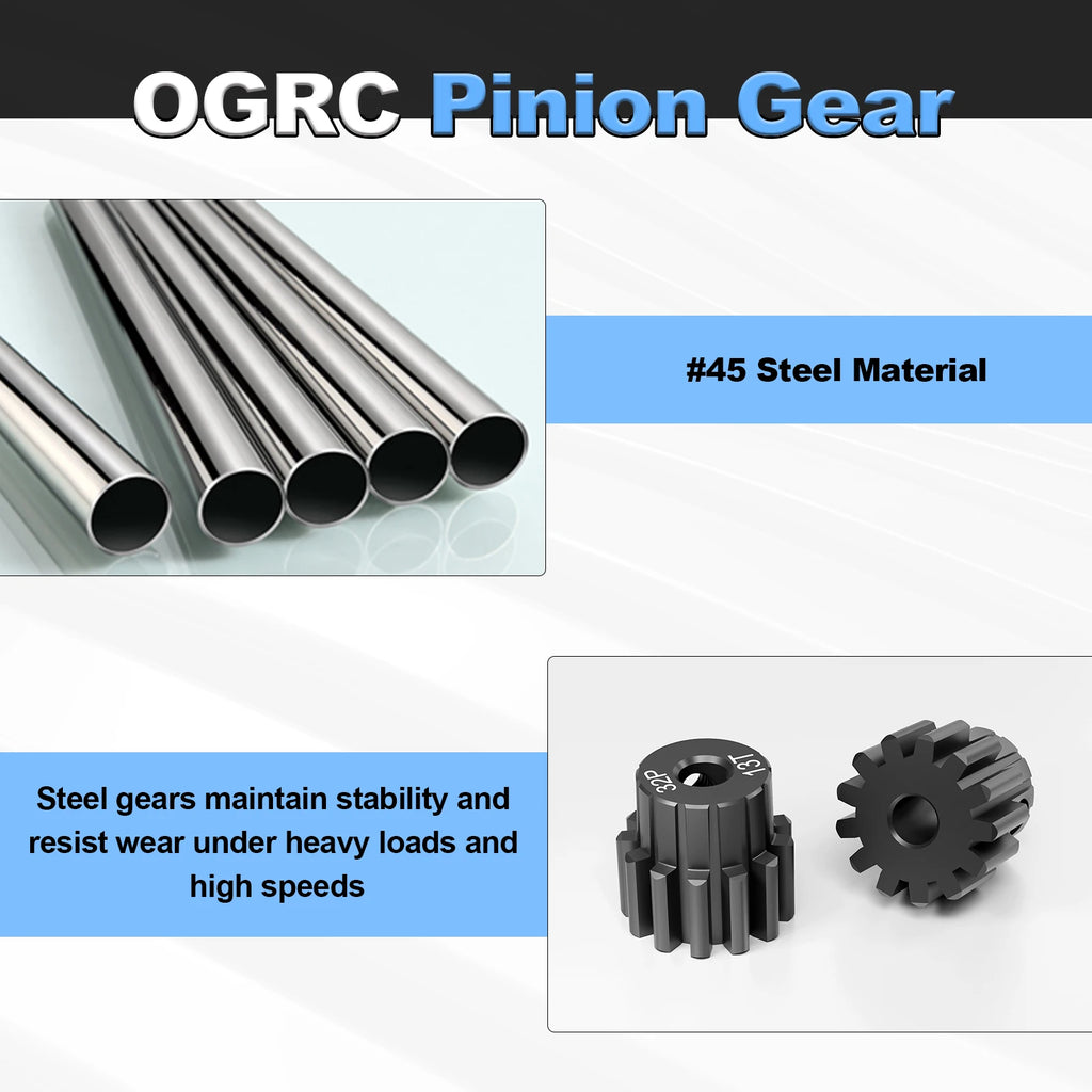 Steel Hardened 48P/32P Pinion Gears 13T 14T 15T 16T 17T 3.175mm Shaft for Traxxas Arrma HSP HPI AXIAL Tamiya Losi 1/10 RC Car