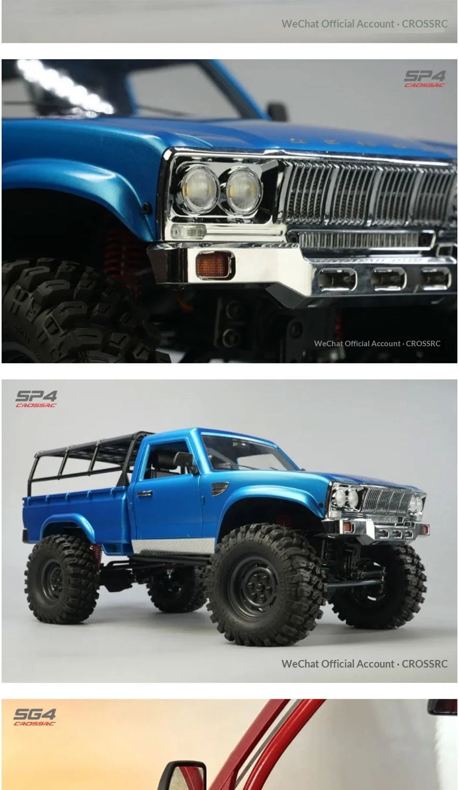 CROSSR Sg4 Half-Scale Sp4 Truck 1/10 Remote-Controlled Electric Four-Wheel-Drive Competitive Climbing Off-Road Vehicle Model