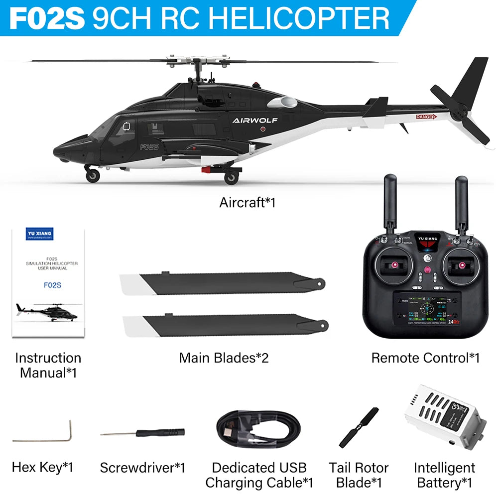 YUXIANG Airwolf RC Helicopter 1:34 9CH GPS Brushless Optical Flow Positioning