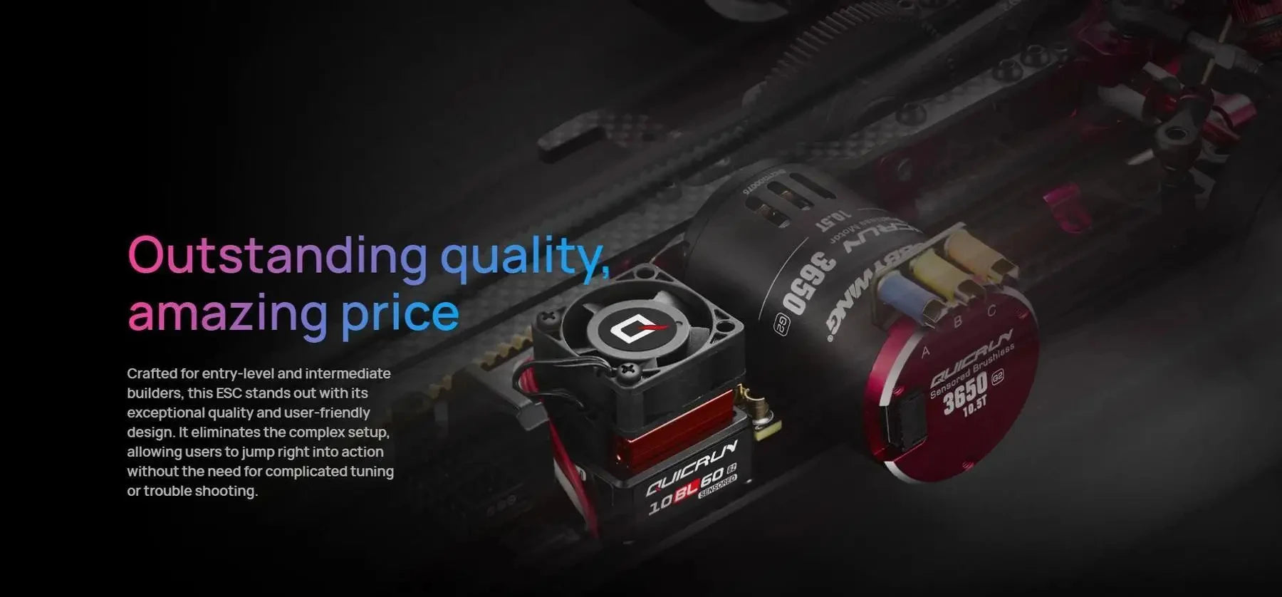 Hobbywing QUICRUN Sensored 10BL120 G2 120A /10BL60 60A 2-3S Lipo Brushless ESC For 1/10 RC Racing Car