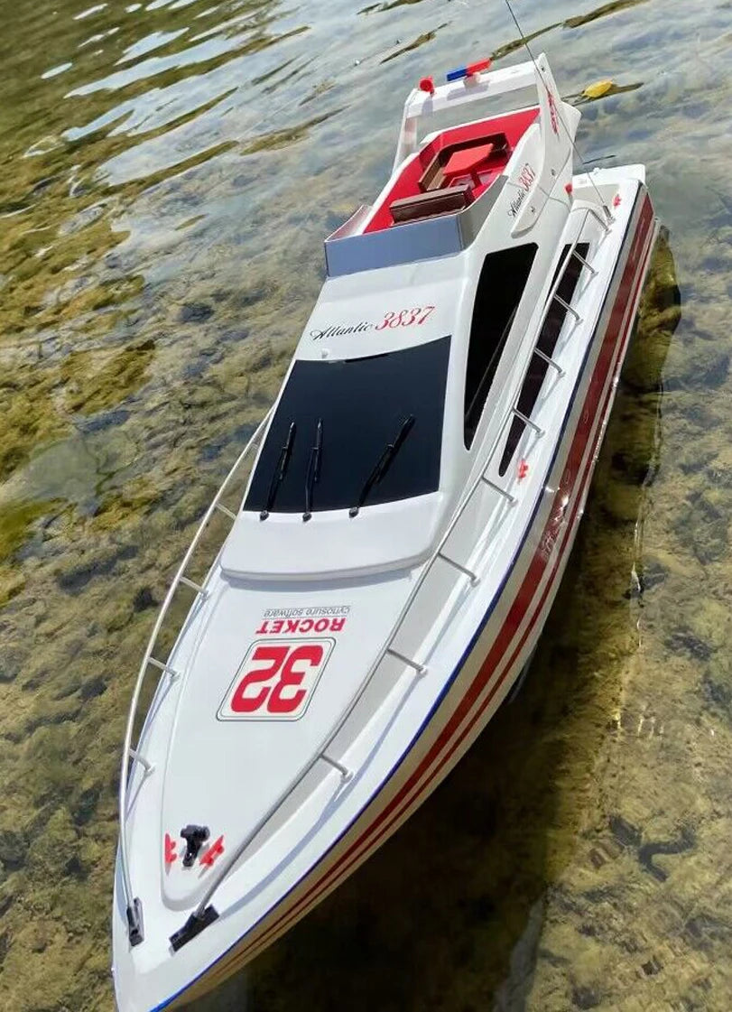 Super large remote control yacht 2.4G remote control ship model driven by two motors 70CM (27.5 inches) large hull outdoor lakes