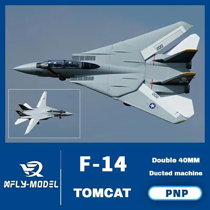 XFly RC Plane F-14 "Tomcat" Dual 40mm Twin Engine Ducted 970mm Wingspan Electric Fighter Fixed Wing Model Christmas Gift Toy