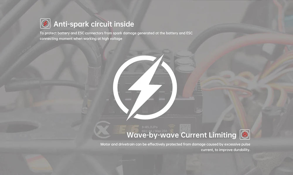 XC E6 200A 3-8S Lipo Sensored Brushless ESC for 1/6 RC Model Car Buggy Truck Accessories